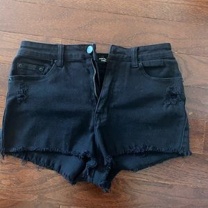 Black Jean Shorts